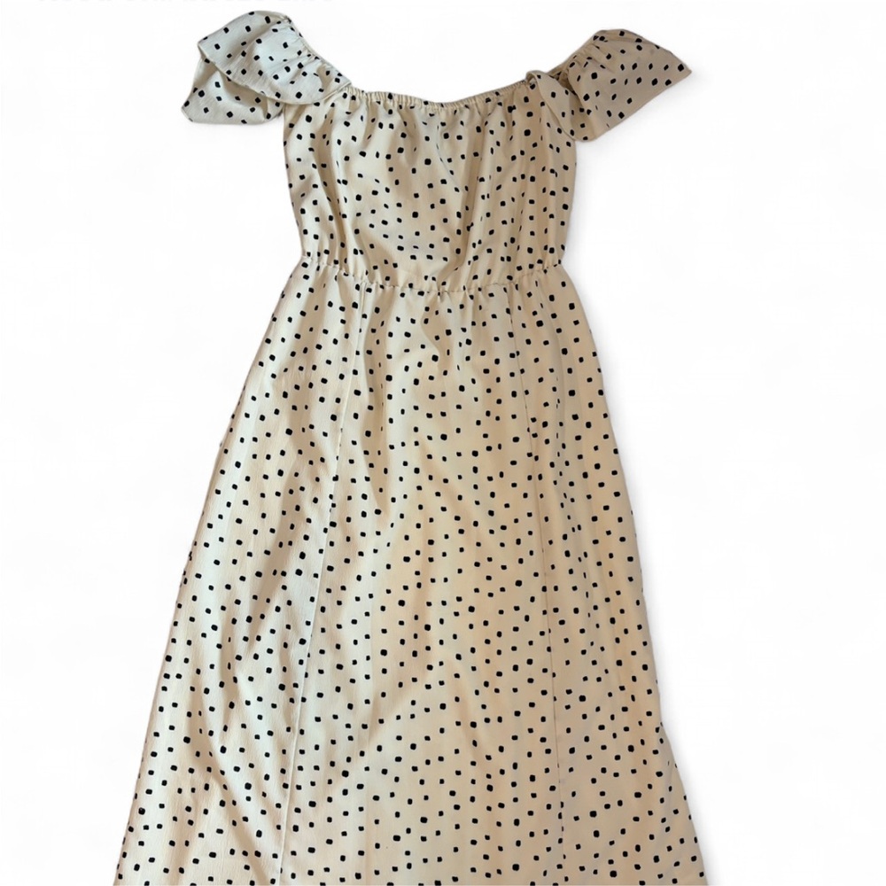 Amuse Society Cream and Black Polka Dot Maxi Sundress
